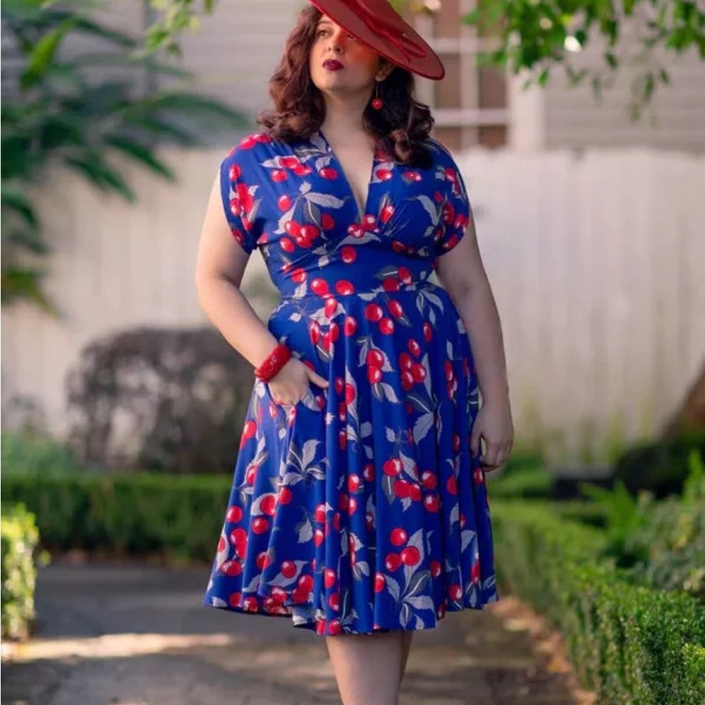 Trashy Diva Blue Fit and Flare Midi Dress